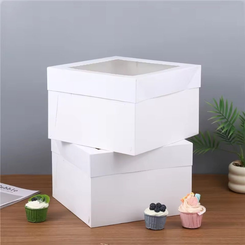 Wedding Supply.Box - صناديق كيك بيضاء للاستخدام مرة واحدة