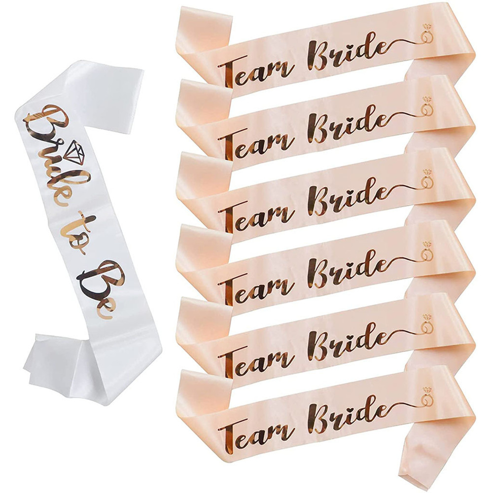 Bride Tribe Sash - مجموعة واحدة من فريق العروس باللون