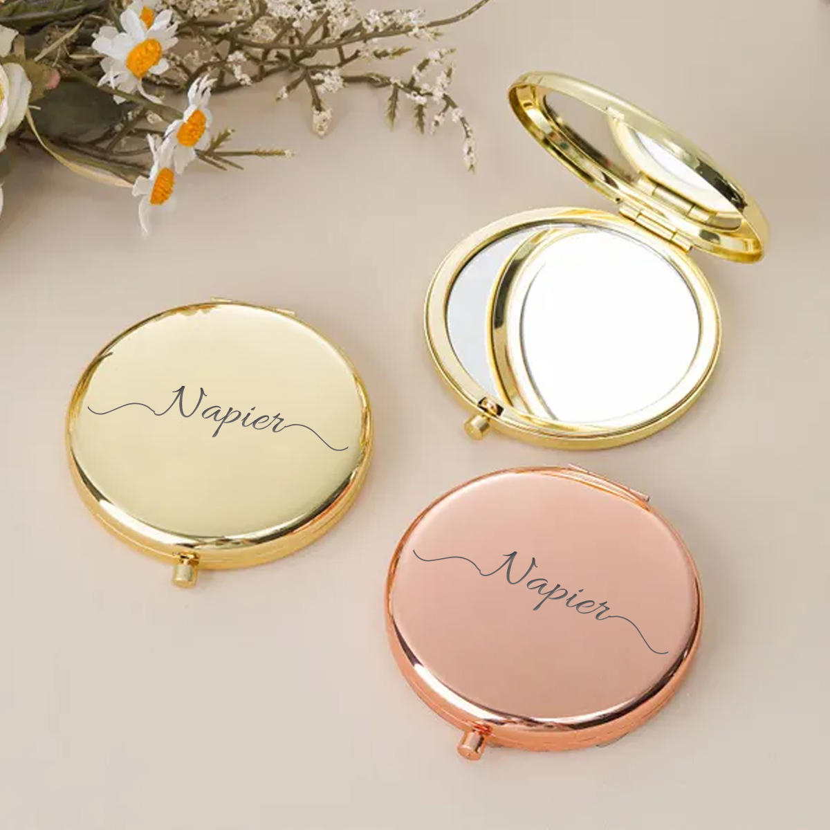 Wedding Packaging - مرآة جيب قابلة للطي بتصميم نابييه
