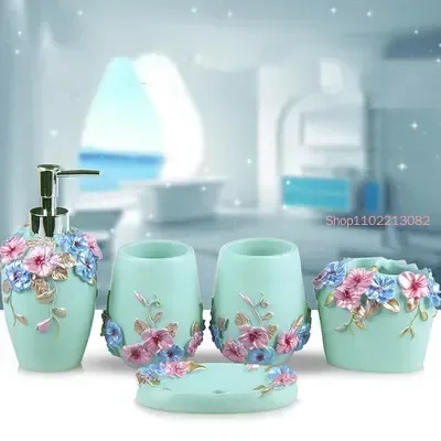 طقم إكسسوارات حمام من خمس قطع: - مراجعة Wedding Bathroom Supply Kit وسعره