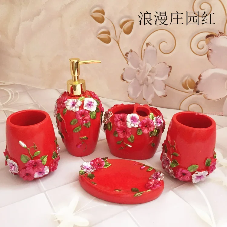طقم إكسسوارات حمام من الراتنج  - مراجعة Wedding Bathroom Supply Kit وسعره