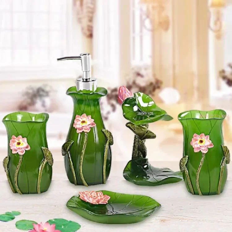 طقم إكسسوارات حمام من الراتنج  - مراجعة Wedding Bathroom Supply Kit وسعره