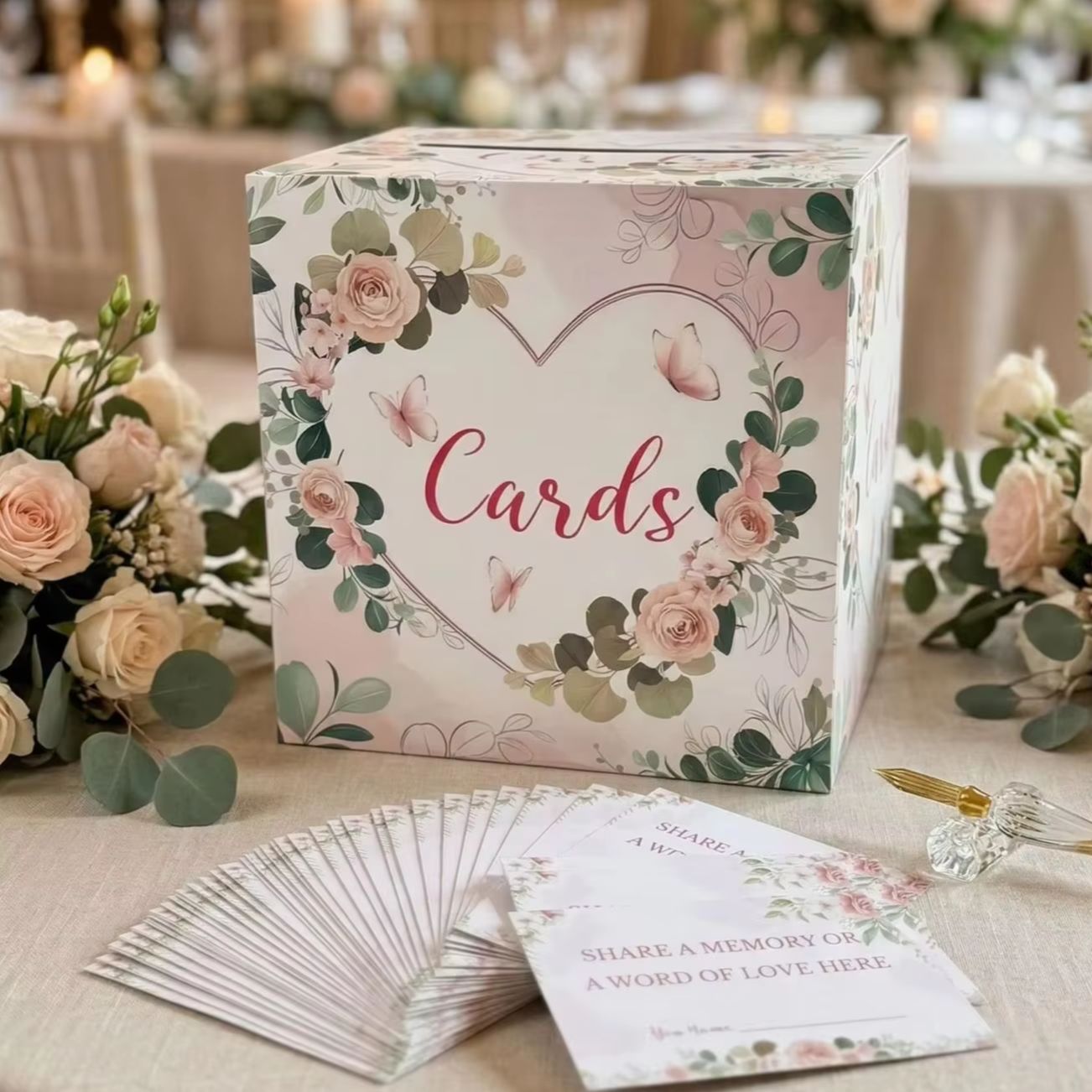 صندوق بطاقات زفاف أبيض بنقوش ز - مراجعة Wedding Supply.Box وسعره