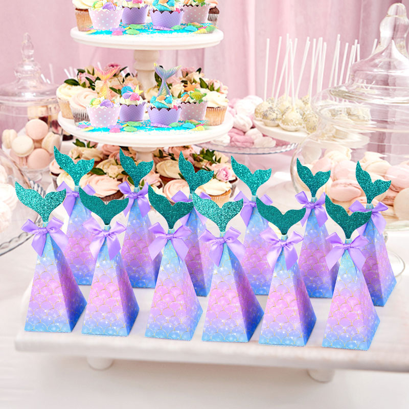 10 قطعة صندوق حلوى حورية البحر - مراجعة Wedding Supply.Box وسعره