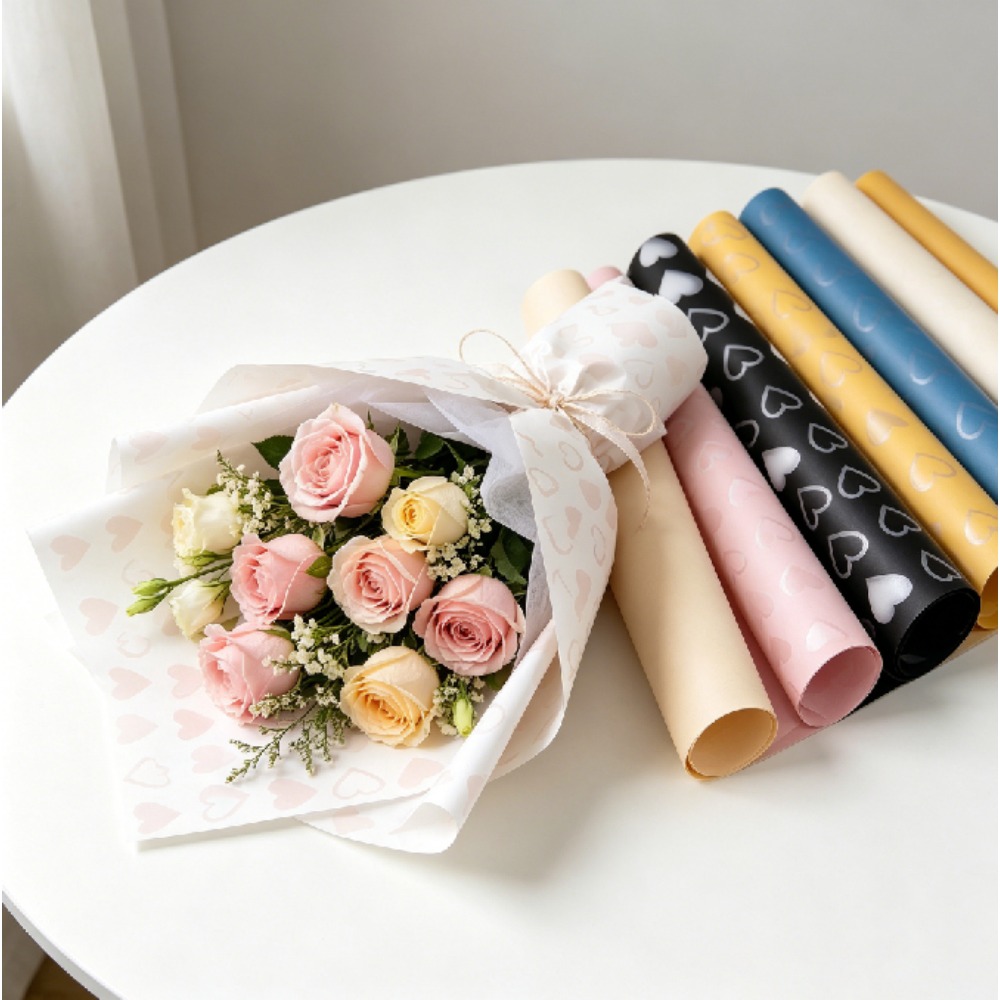 ورق تغليف فضي بتصميم قلب هانسو - مراجعة Good Floral & Wedding Decor Supply وسعره